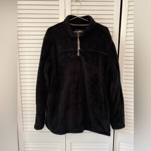 Men's Grizzley Sherpa Cozy Black Quarter-Zip Sweater Large